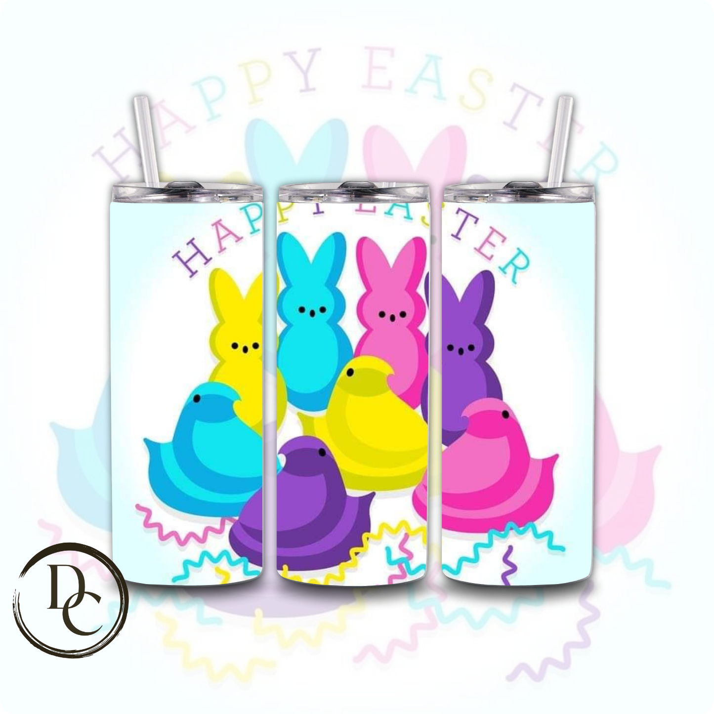 Peeps Marshmallow Chicks 20 oz Custom Sublimation Tumbler Stainless Steel Insulated #20