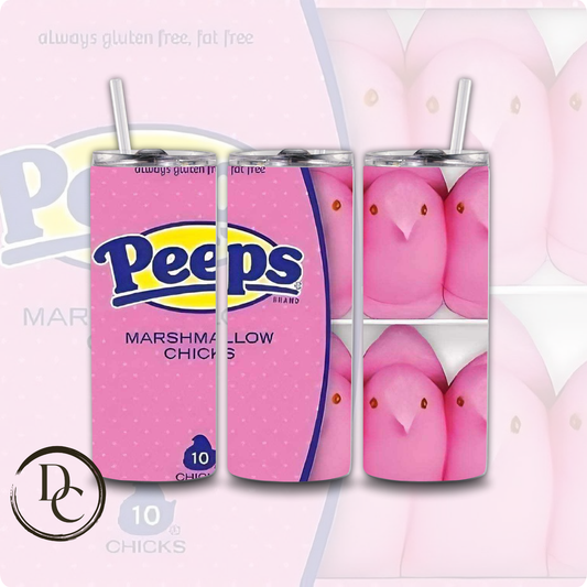 Peeps Marshmallow Chicks 20 oz Custom Sublimation Tumbler Stainless Steel Insulated #21