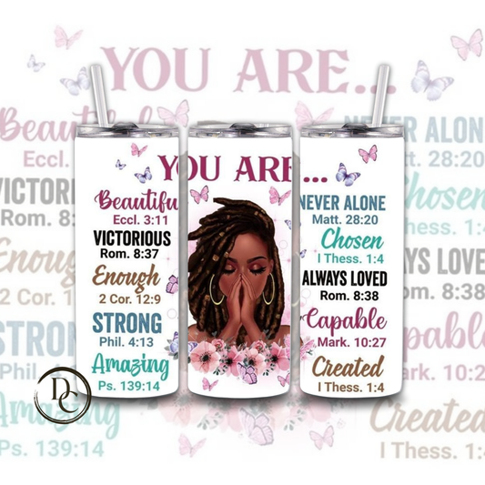 You Are Beautiful Never Alone Women 20 oz Custom Sublimation Tumbler Stainless Steel #1