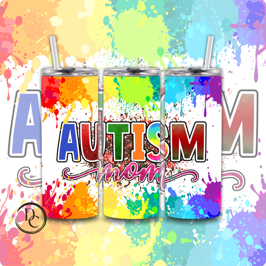 AUTISM MOM 20 oz Custom Sublimation Tumbler Stainless Steel 13