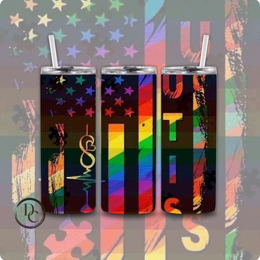 FLAG AUTISM 20 oz Custom Sublimation Tumbler Stainless Steel 28