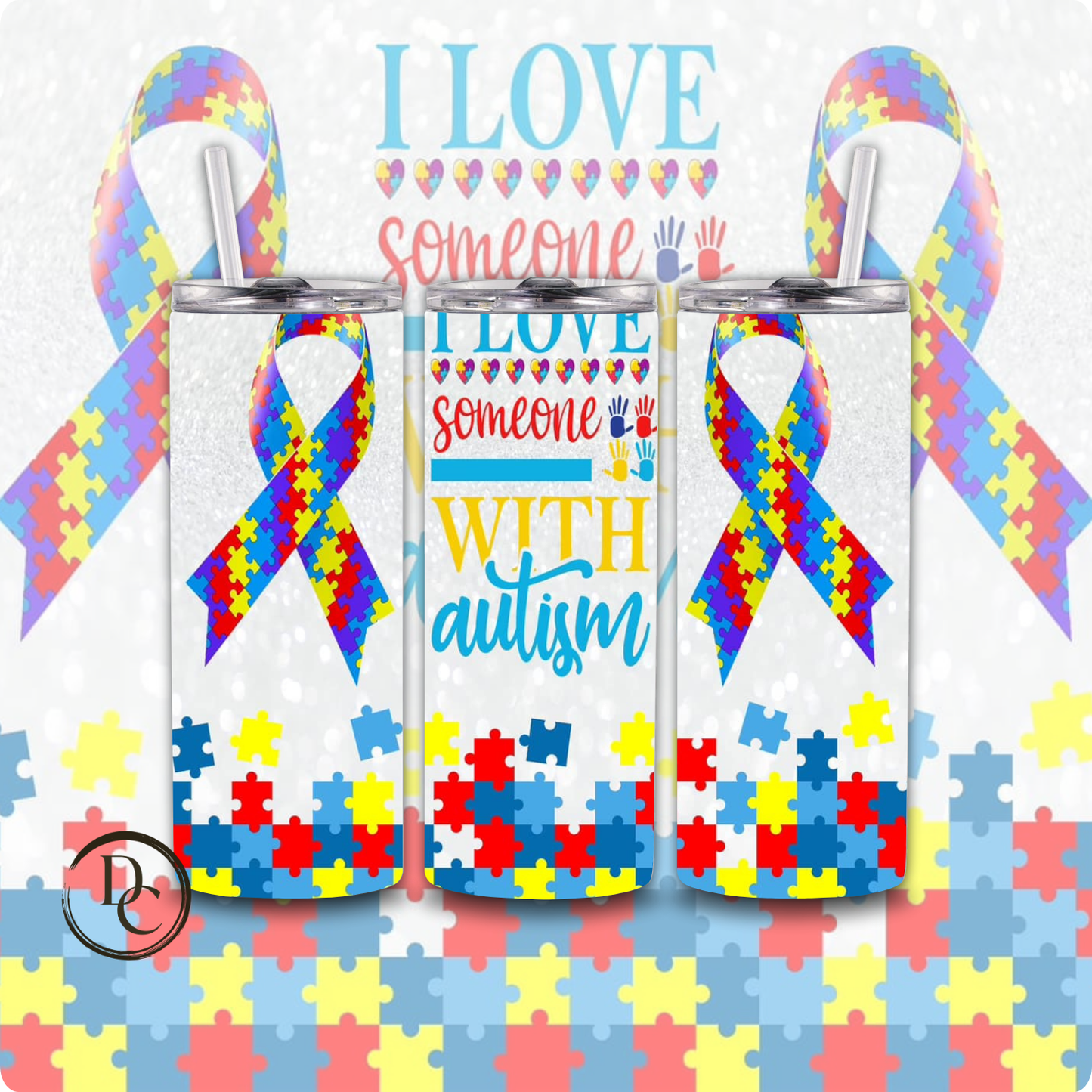 Always Unique Totally Intelligent AUTISM 20 oz Custom Sublimation Tumbler Stainless Steel 35