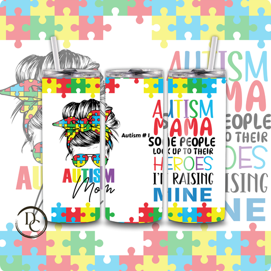 Autism MAMA 20 oz Custom Sublimation Tumbler Stainless Steel 4