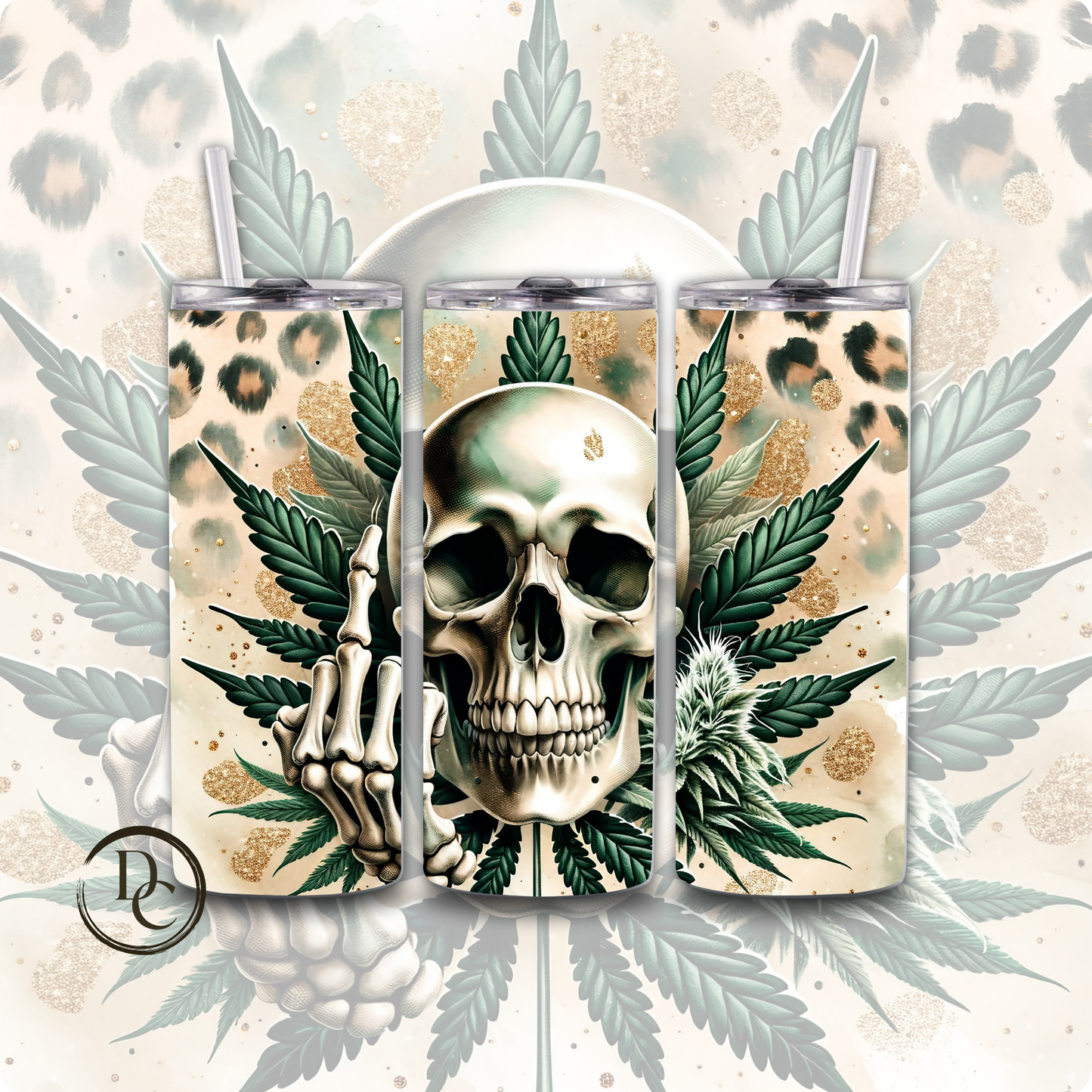 Skull CANNABIS/ Weed /420/20 oz Custom Sublimation Tumbler Stainless Steel 5