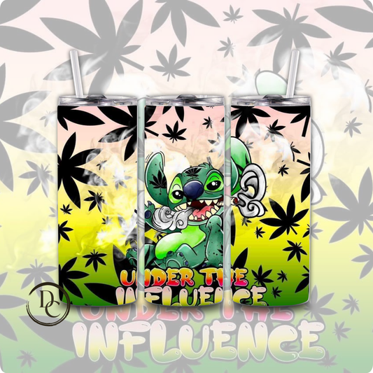 Under The Influence Stitch CANNABIS/ Weed /420/20 oz Custom Sublimation Tumbler Stainless Steel 33