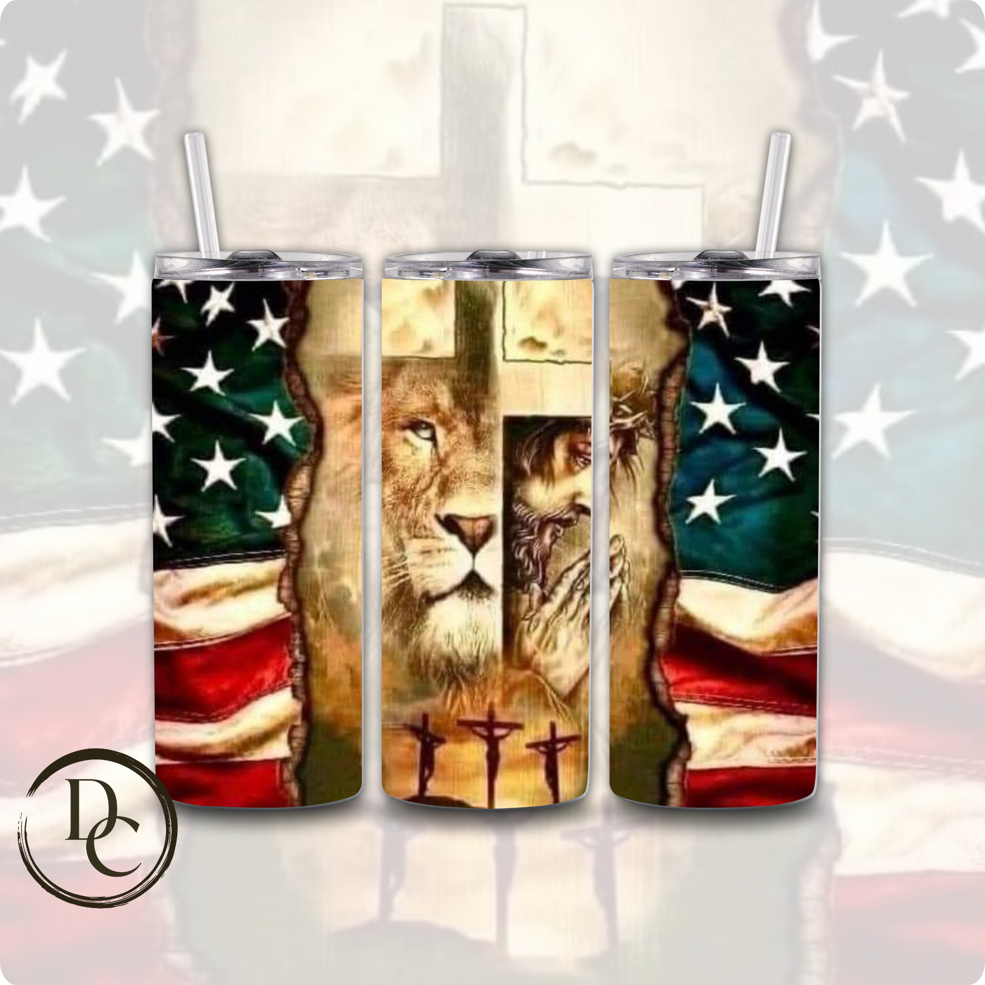 Christian Symbols with American Flag

Religious 20 oz Custom Sublimation Tumbler Stainless Steel Insulated 