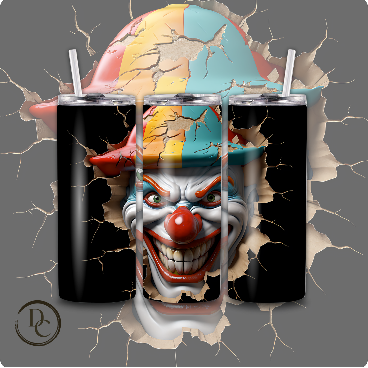 Clown/ Horror/ Halloween 20 Oz Custom Sublimation Tumbler Stainless Steel  25