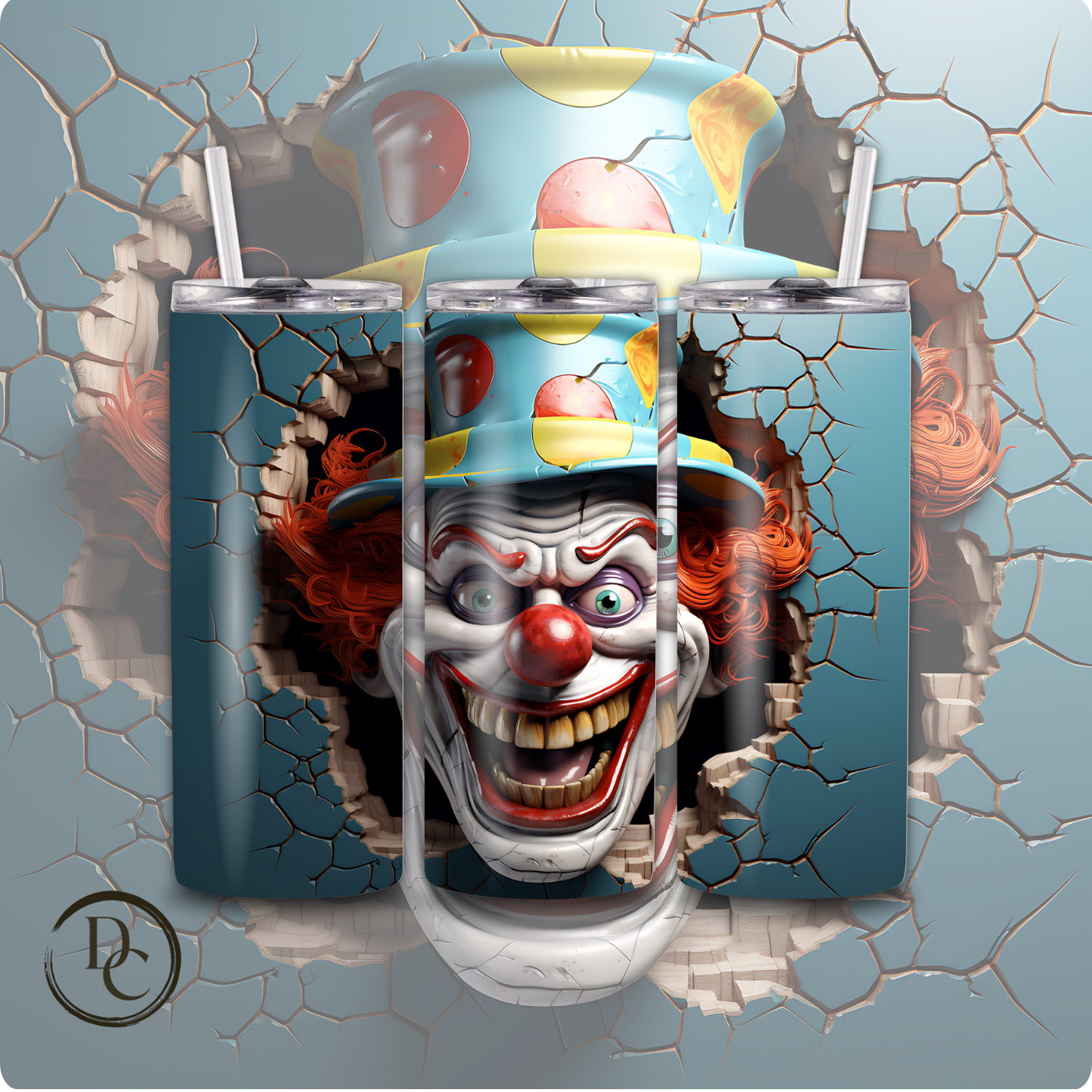 Clown/ Horror/ Halloween 20 Oz Custom Sublimation Tumbler Stainless Steel  25