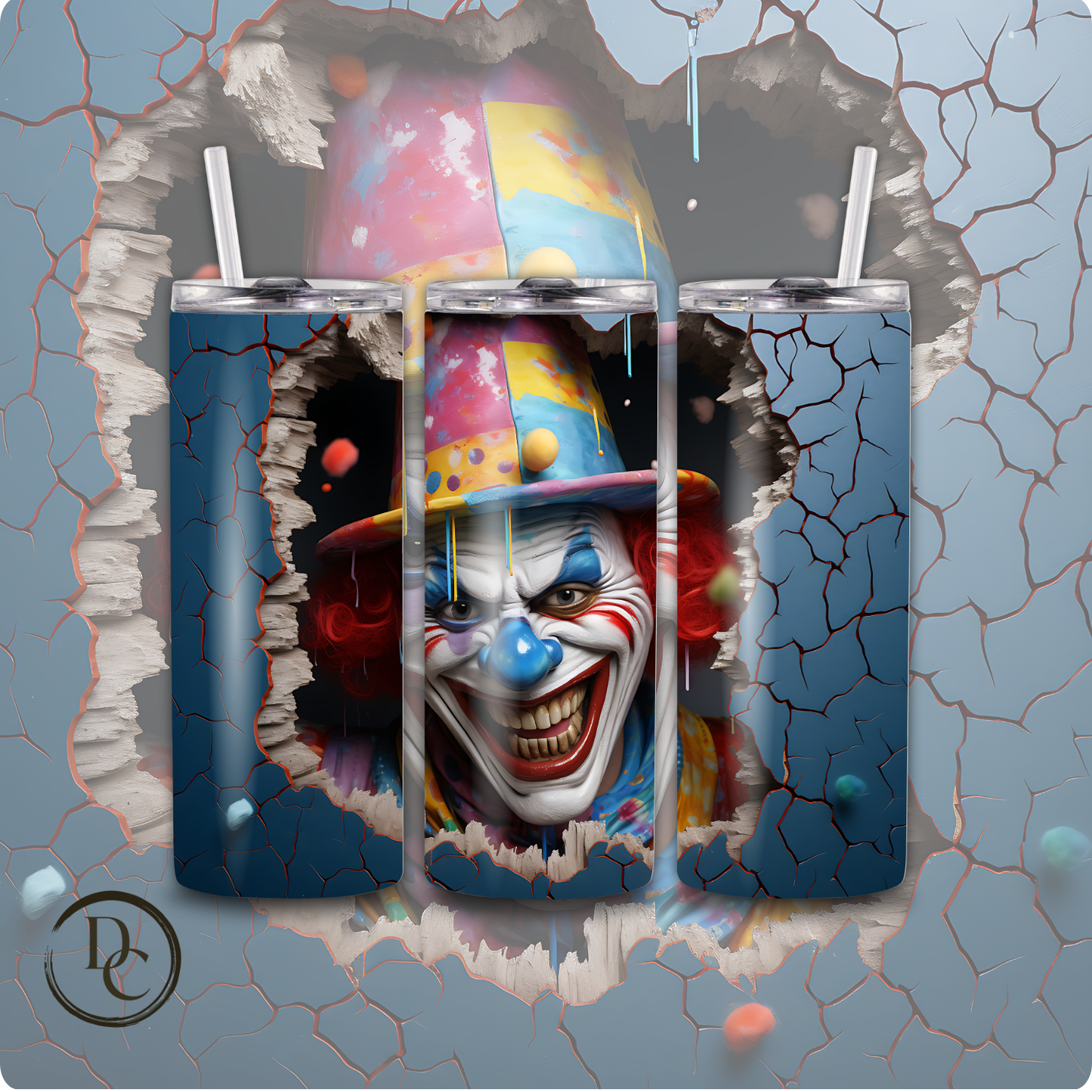 Clown/ Horror/ Halloween 20 Oz Custom Sublimation Tumbler Stainless Steel  25