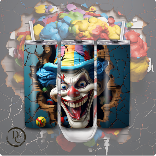 Clown/ Horror/ Halloween 20 Oz Skinny Custom Sublimation Tumbler Stainless Steel 4