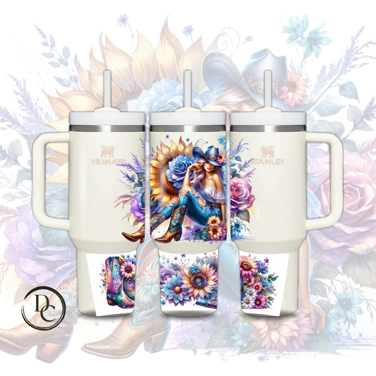 Cowgirl Floral 30 oz & 40 Oz Custom Sublimation Tumbler Stainless Steel Insulated