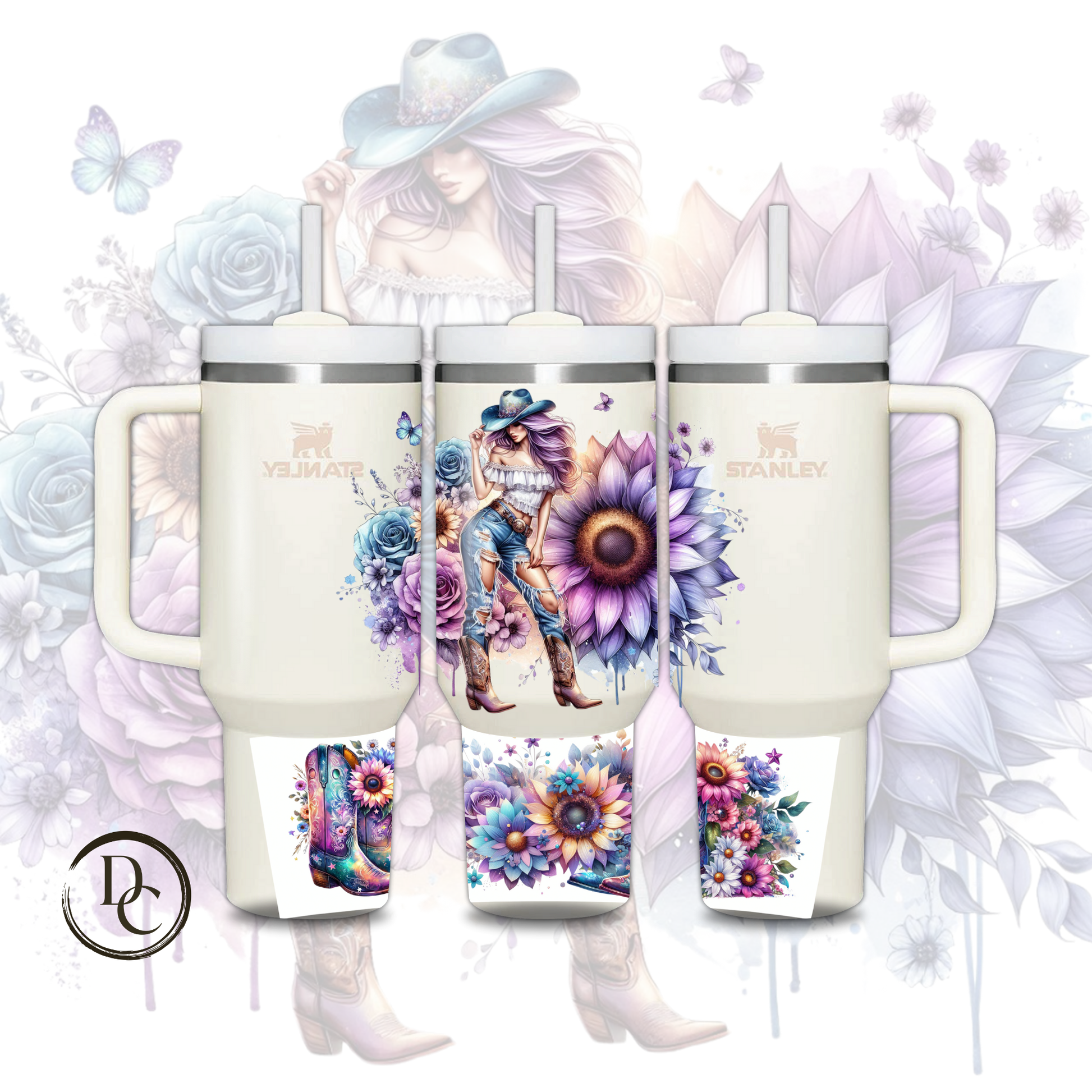 Cowgirl Floral30 oz & 40 Oz Custom Sublimation Tumbler Stainless Steel Insulated