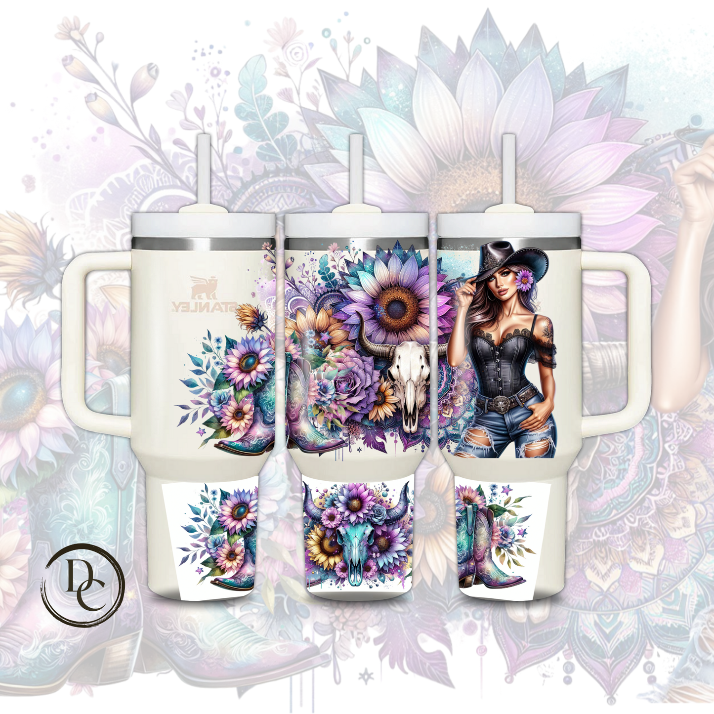 Cowgirl Floral30 oz & 40 Oz Custom Sublimation Tumbler Stainless Steel Insulated