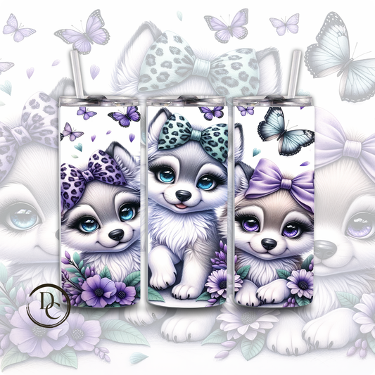 Fox Cute Bow Animals 20 oz Custom Sublimation Tumbler Stainless Steel 19