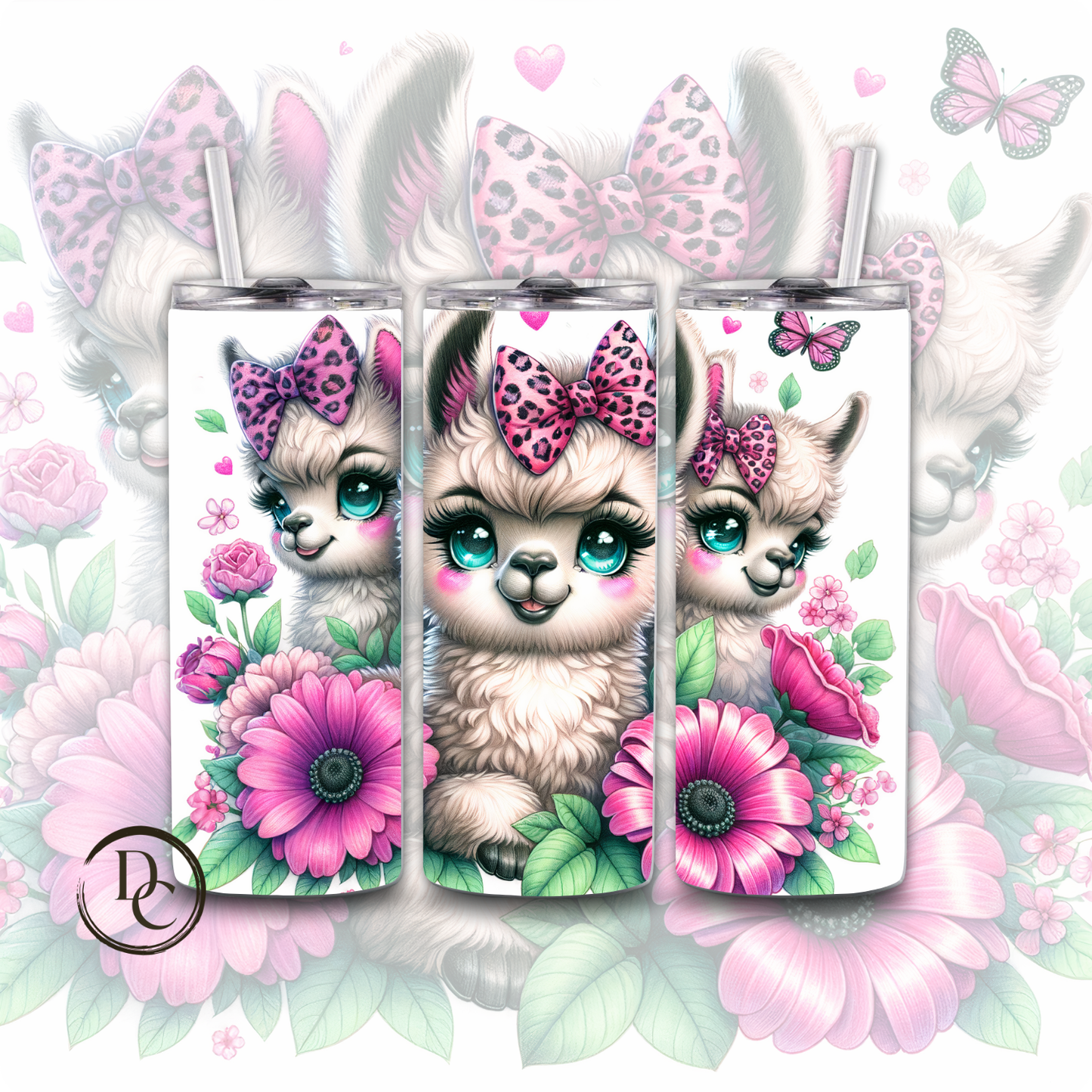 Chicken Cute Bow Animals 20 oz Custom Sublimation Tumbler Stainless Steel 21