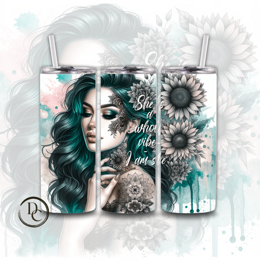 She Is A Whole Vibe I Am She Positive Inspiring Affirmations 20 oz Custom Sublimation Tumbler 