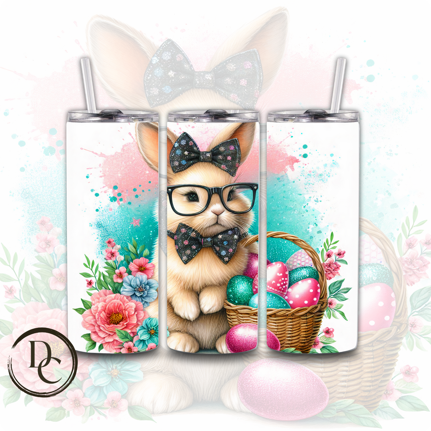 Easter Bunny Basket 20 Oz Custom Sublimation Tumbler Stainless Steel Insulated