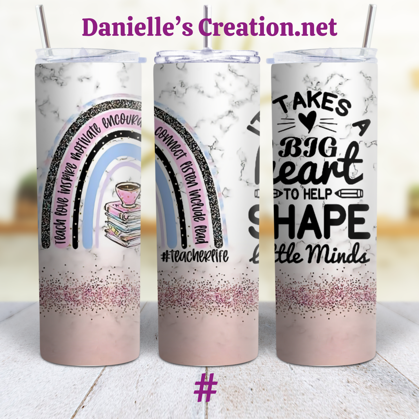 It Takes a big Heart To Help Shape Little mind Teacher 20 oz Custom Sublimation Tumbler Stainless Steel