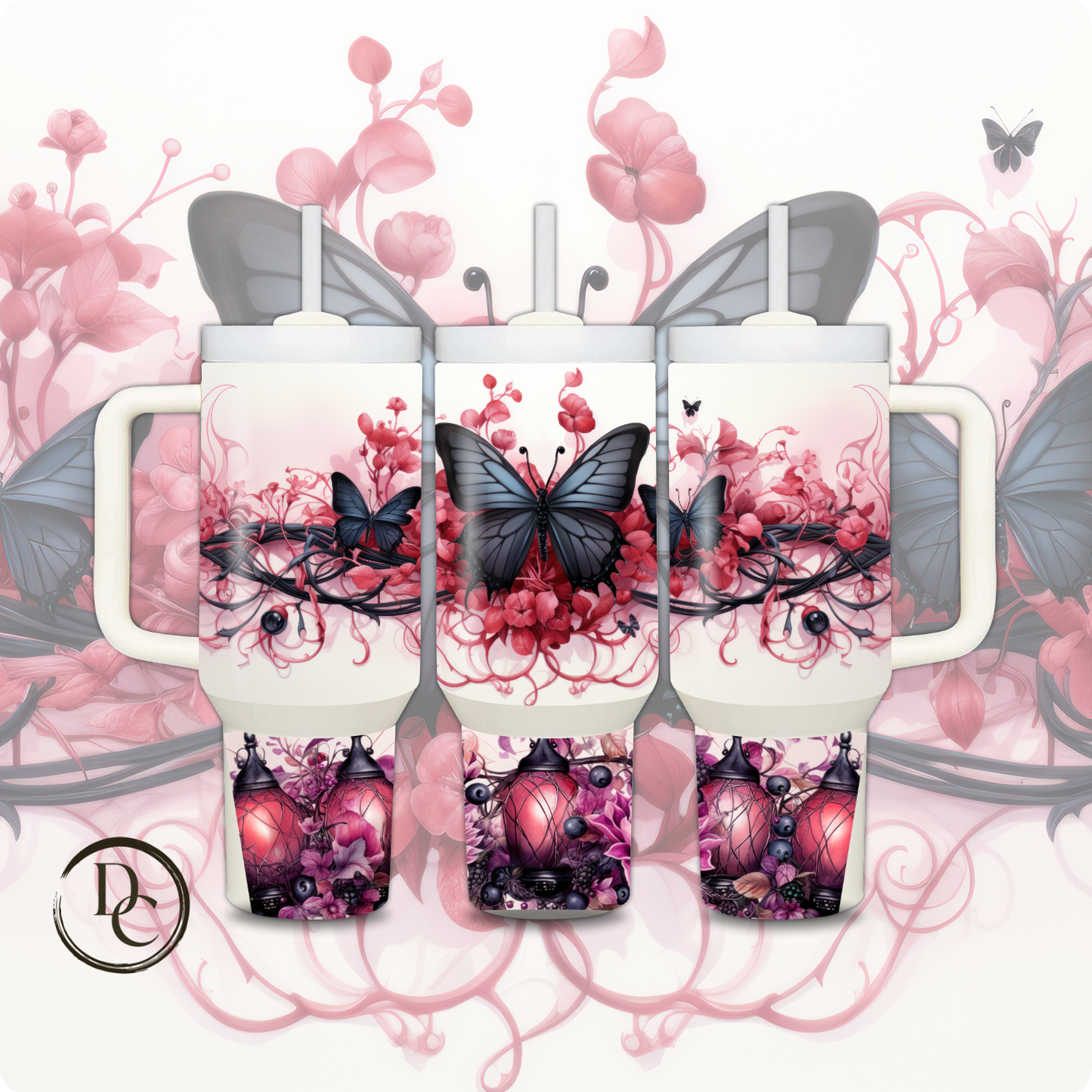 Gothic Fairy Butterfly 30 oz & 40 Oz Custom Sublimation Tumbler Stainless Steel Insulated 