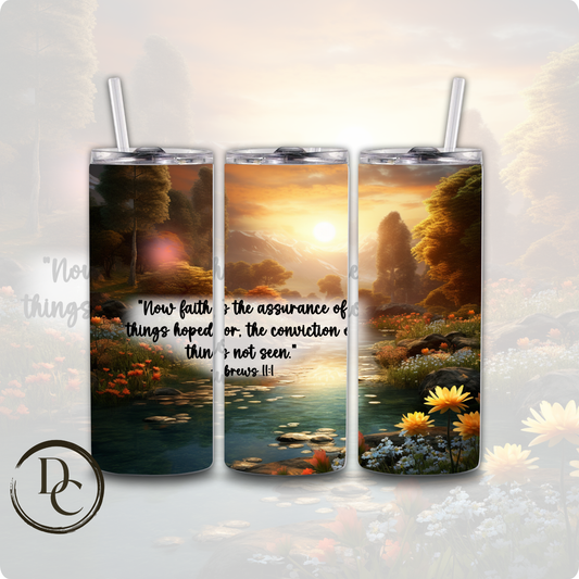 Hebrews 11:1 Bible Verse Religious 20 oz Custom Sublimation Tumbler Stainless Steel Insulated 