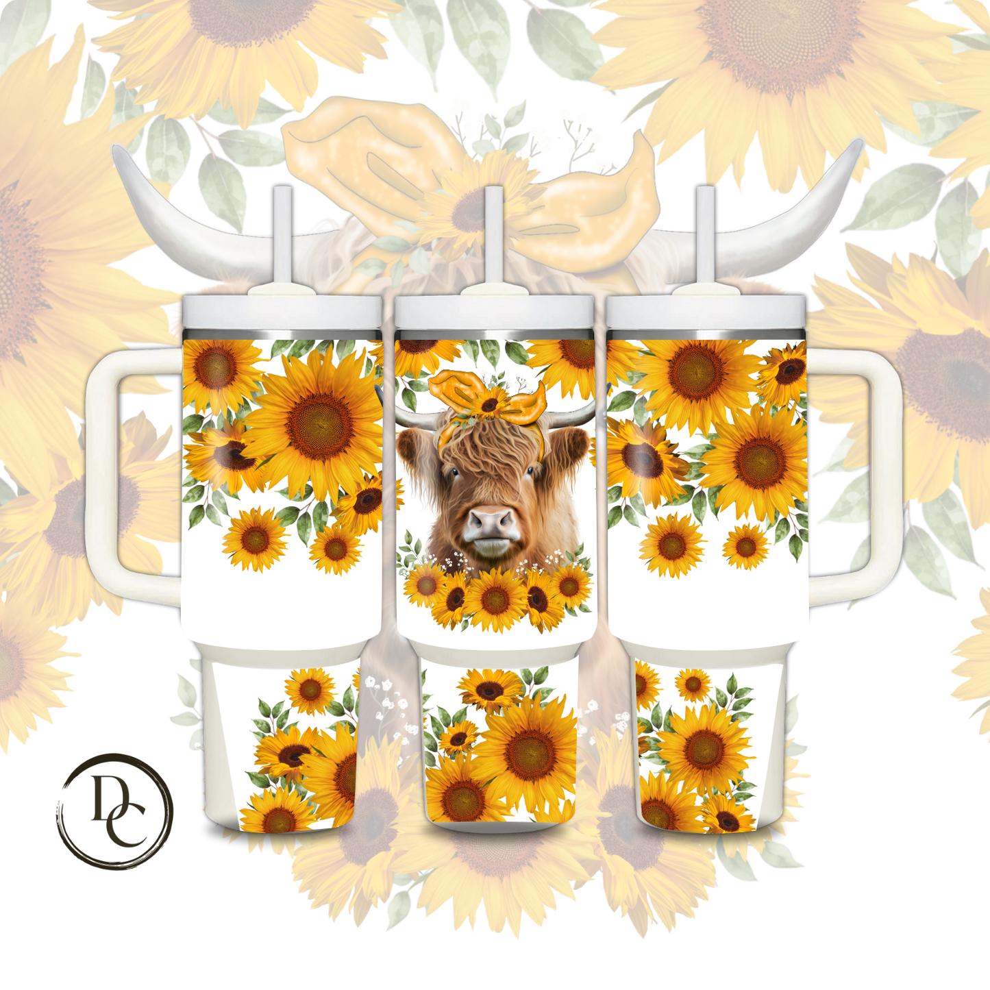 Highland Cow Pumpkin 30 oz & 40 Oz Custom Sublimation Tumbler Stainless Steel Insulated #11