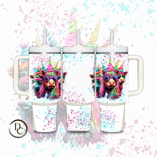 Party Highland Cow 30 oz & 40 Oz Custom Sublimation Tumbler Stainless Steel Insulated