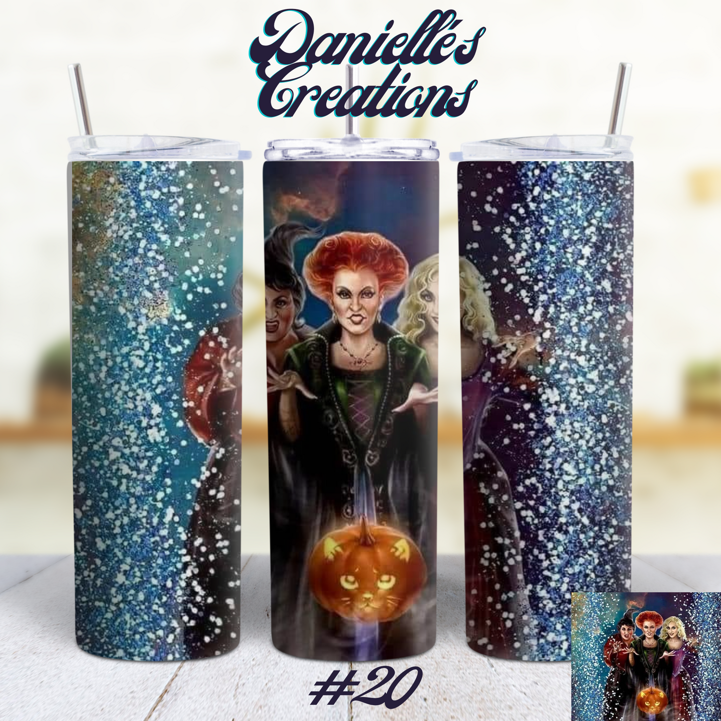 Hocus Pocus Halloween 20 oz Custom Sublimation Tumbler Stainless Steel 14