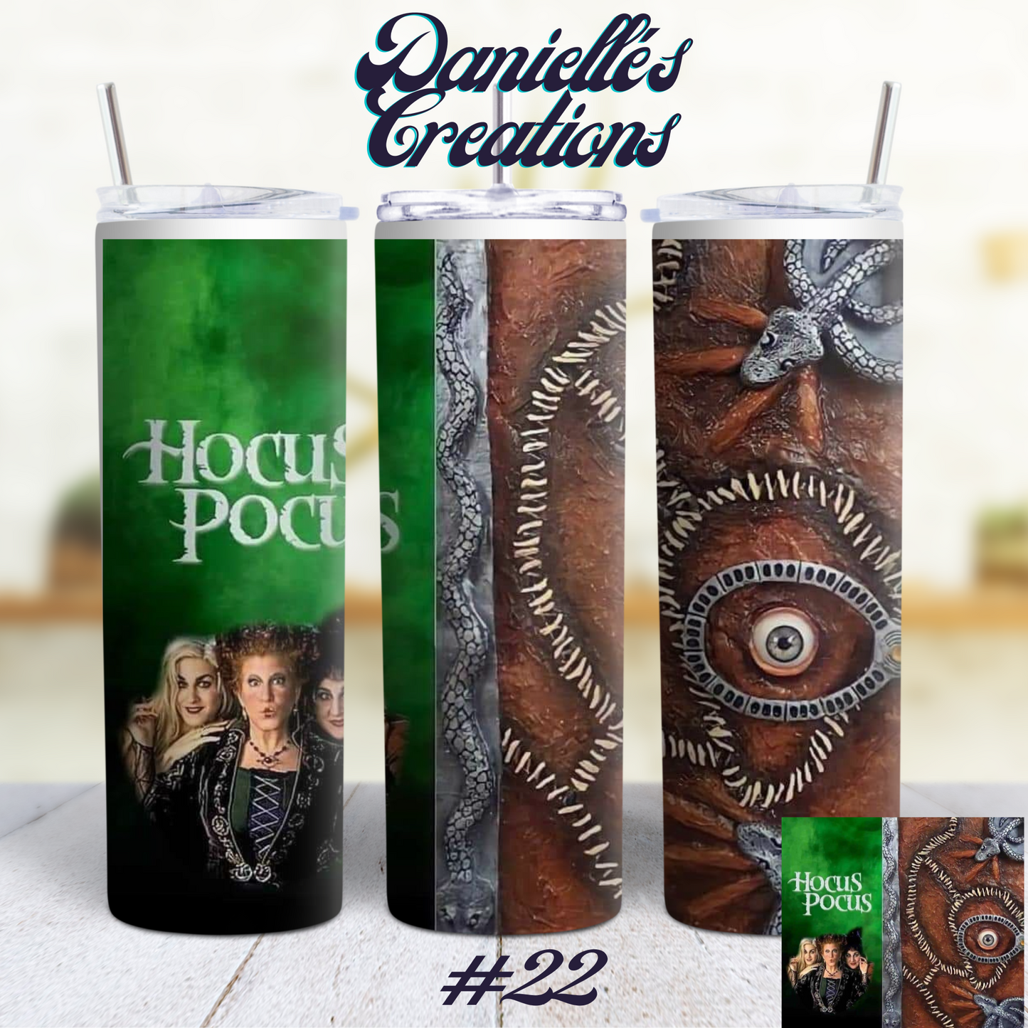 Hocus Pocus Halloween 20 oz Custom Sublimation Tumbler Stainless Steel 15