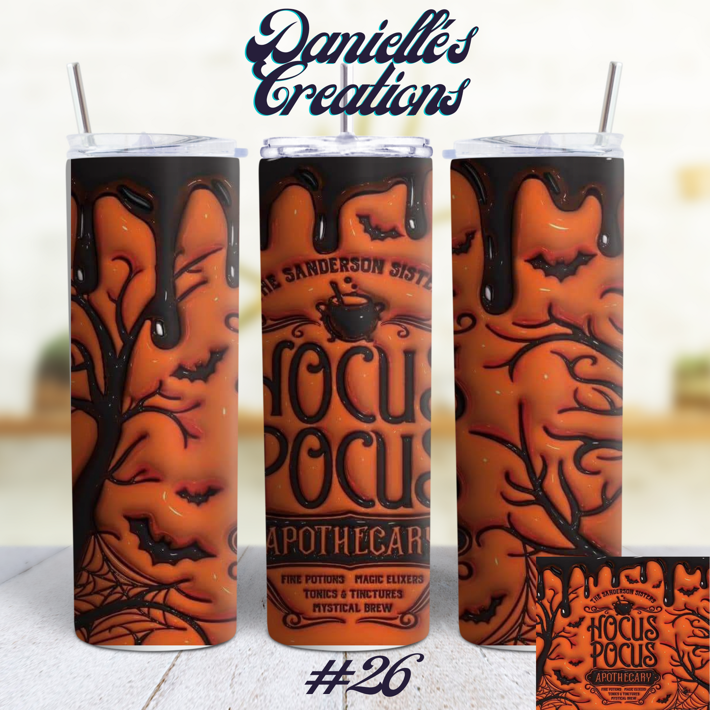 Hocus Pocus Halloween 20 oz Custom Sublimation Tumbler Stainless Steel 27