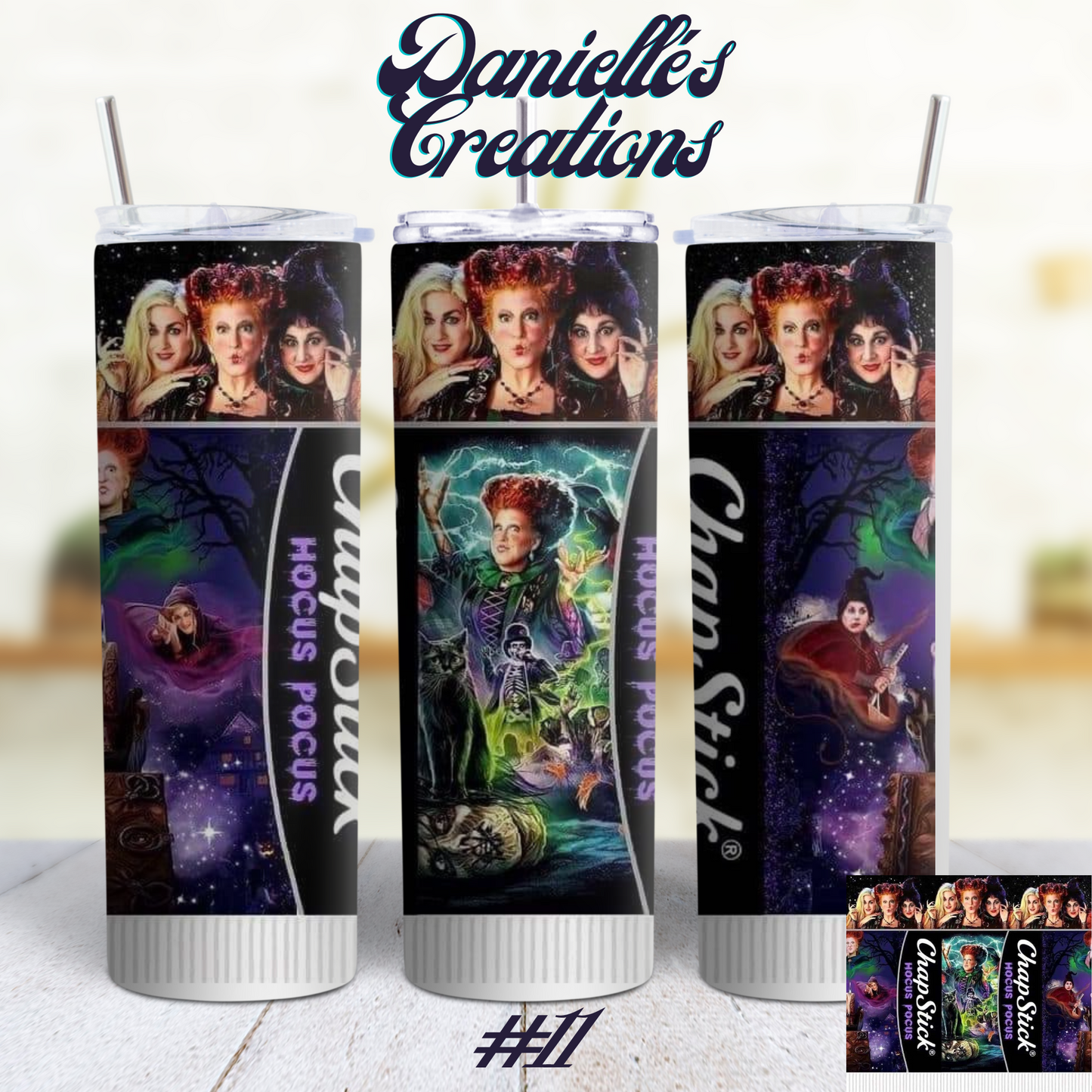 Hocus Pocus Halloween 20 oz Custom Sublimation Tumbler Stainless Steel 29