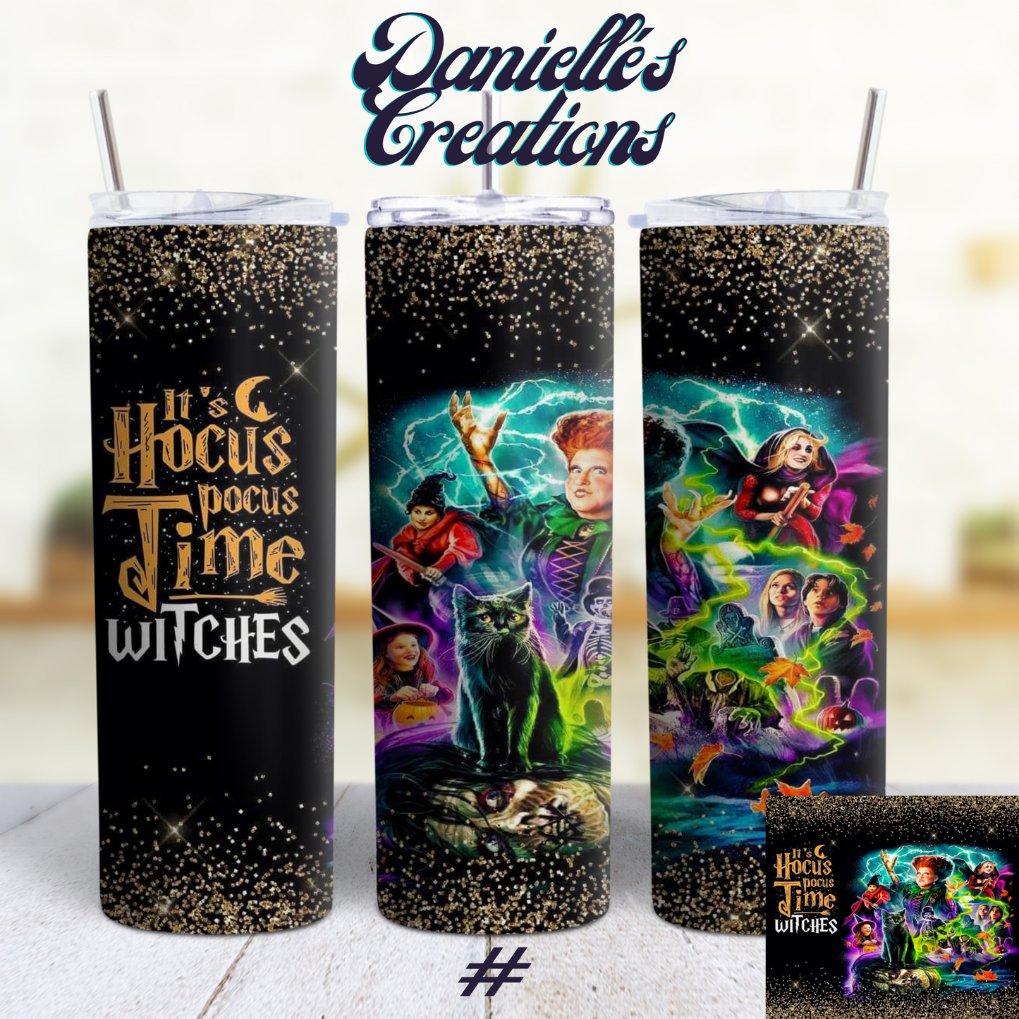 Hocus Pocus Halloween 20 oz Custom Sublimation Tumbler Stainless Steel 27