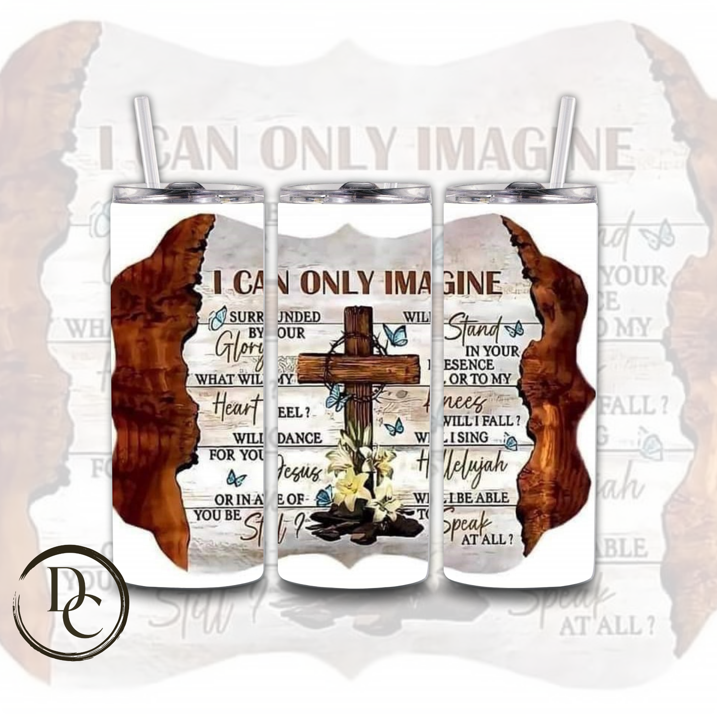 I can Only Imagine Religious 20 oz Custom Sublimation Tumbler Stainless Steel Insulated 