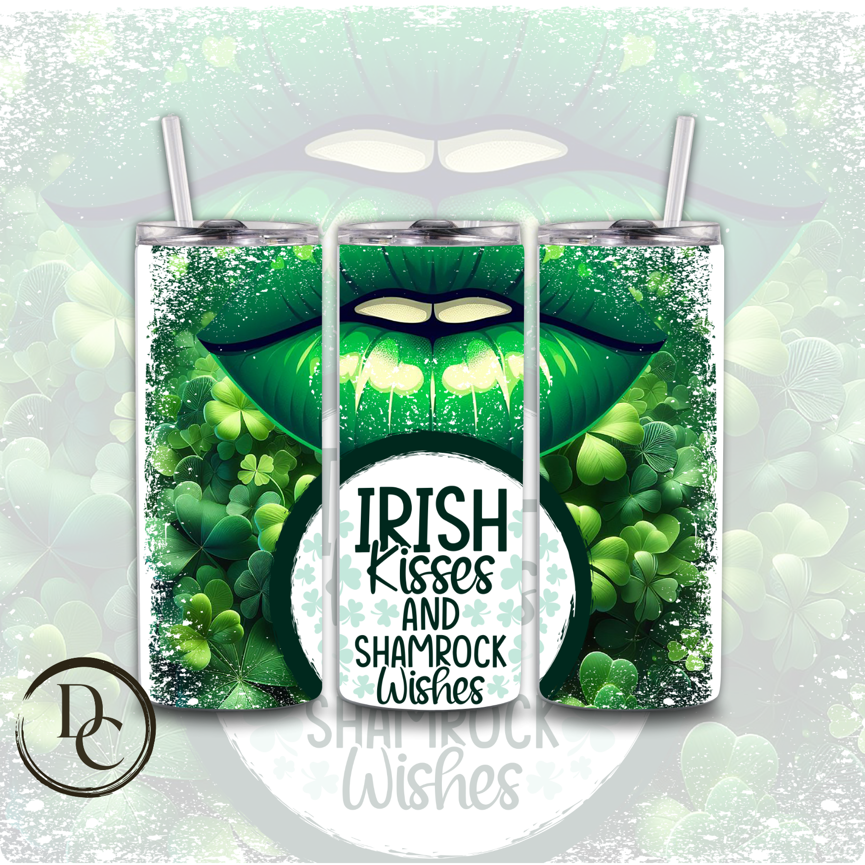 Irish Kisses and Shamrock Wishes 20oz Tumbler