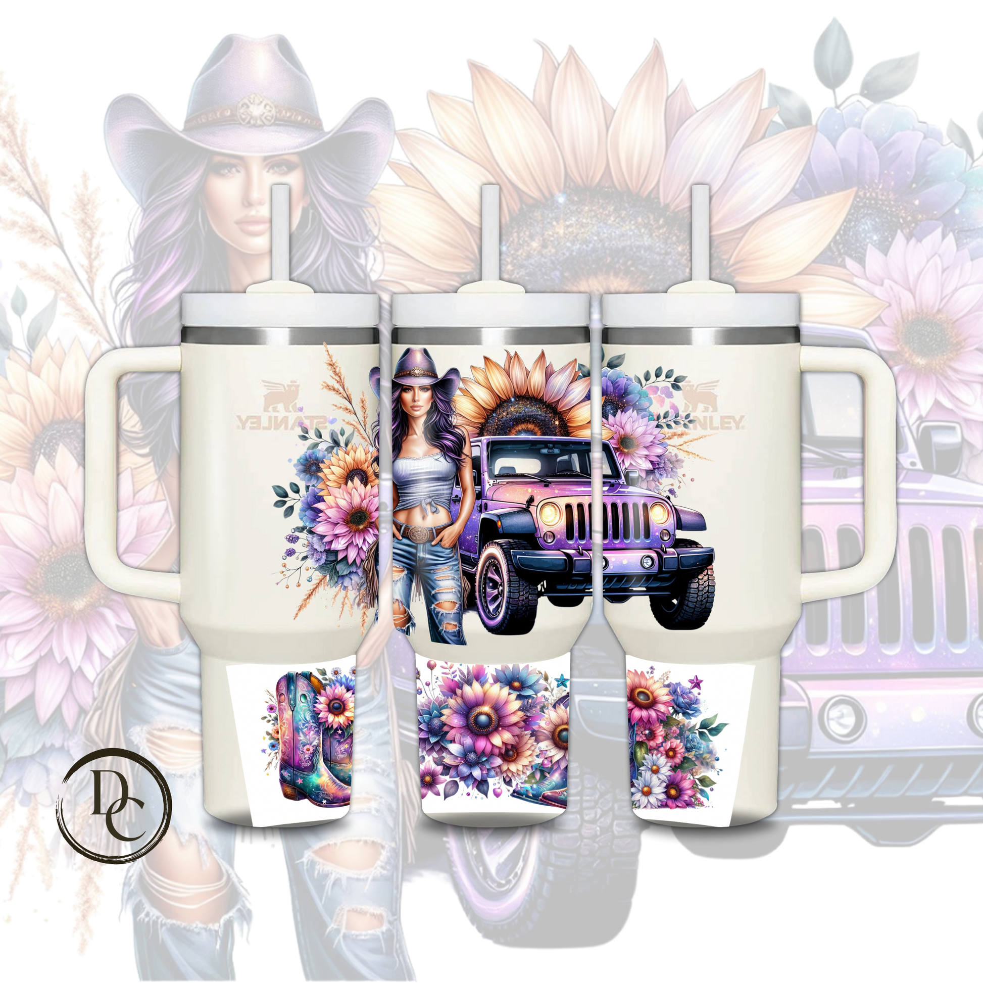 Jeep Cowgirl 30 oz & 40 Oz Custom Sublimation Tumbler Stainless Steel Insulated