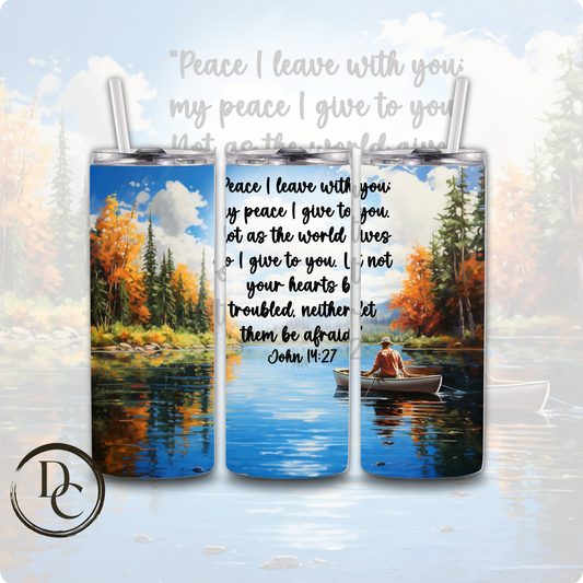 John 14:27 Bible Verse Religious 20 oz Custom Sublimation Tumbler Stainless Steel Insulated 