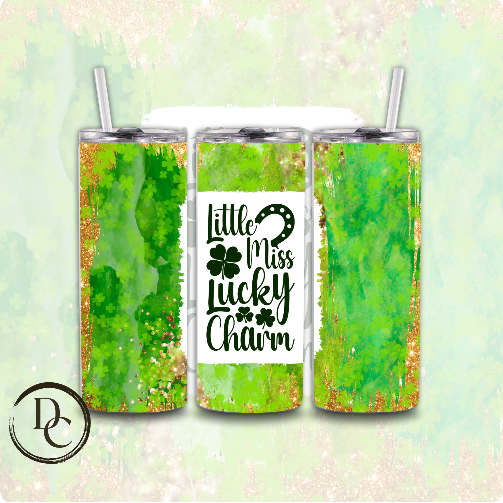 Little Miss Lucky Charm 20 oz Custom Sublimation Tumbler Stainless Steel Insulated 