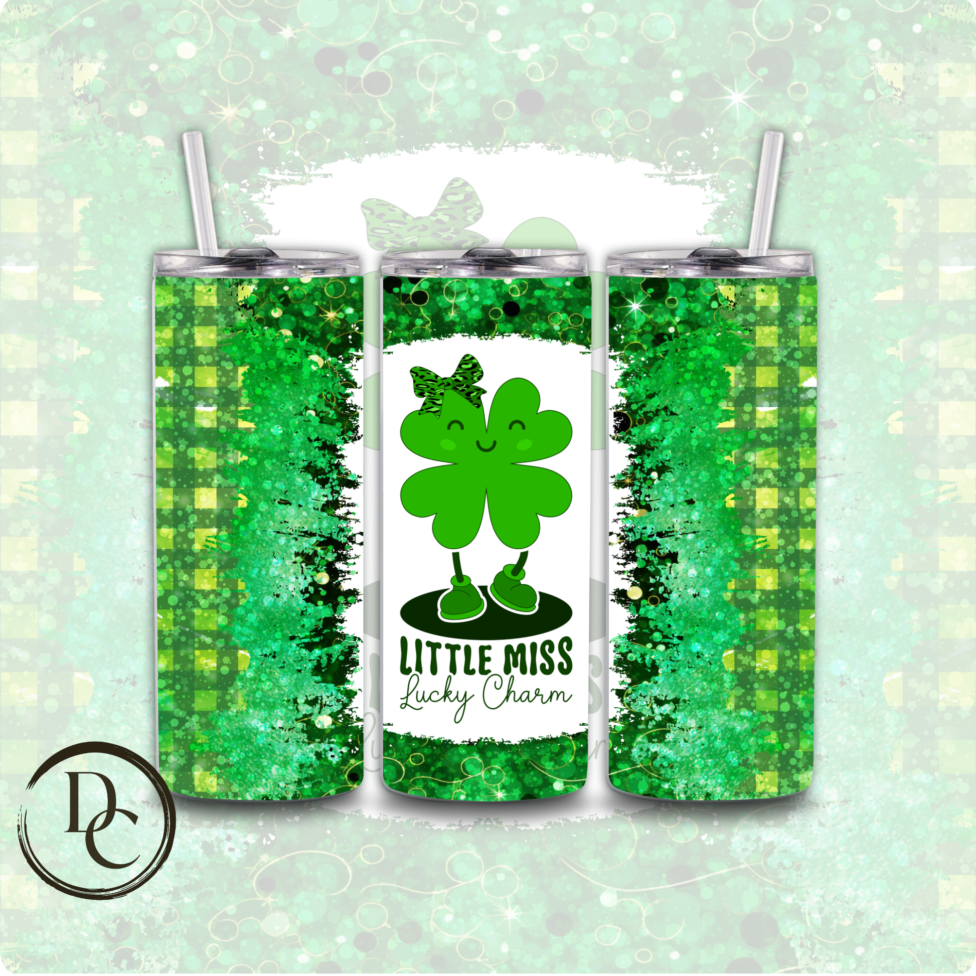 Little Miss Lucky Charm 20 oz Custom Sublimation Tumbler Stainless Steel Insulated 