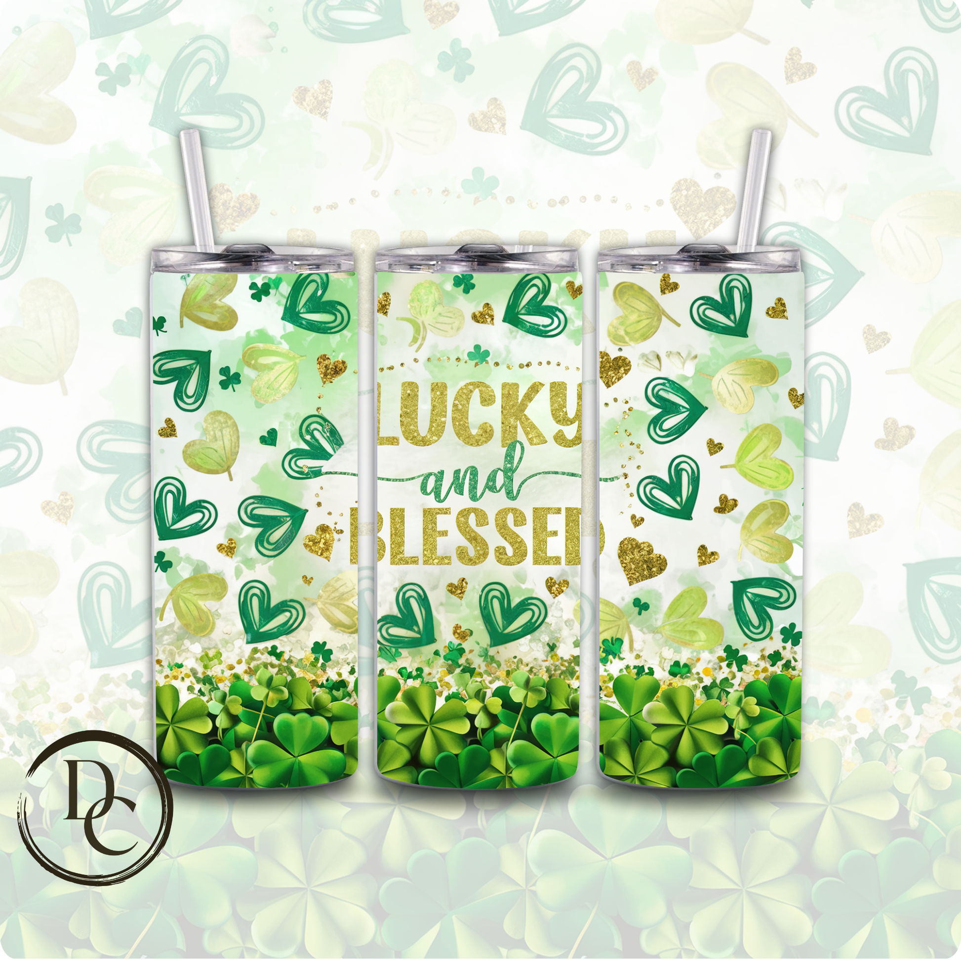 Lucky And Blessed 20 oz Custom Sublimation Tumbler Stainless Steel Insulated 