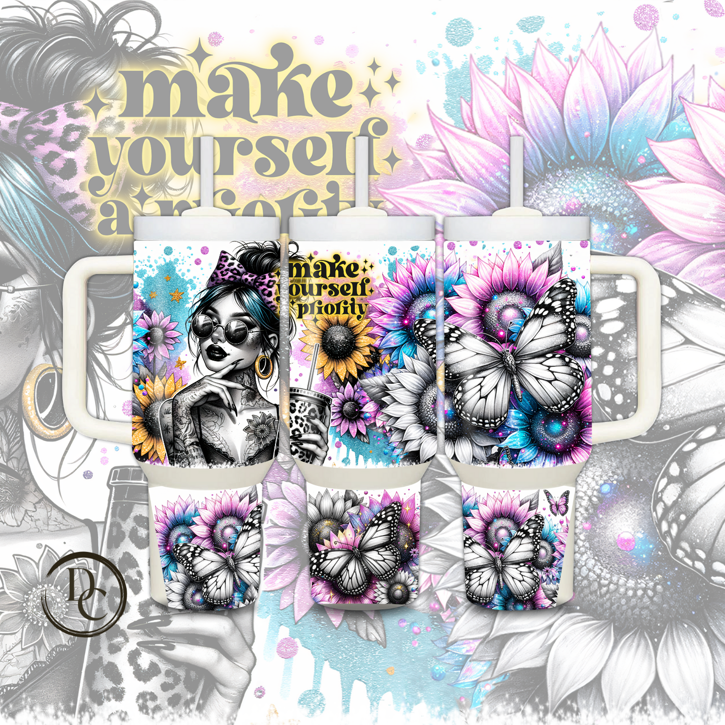 Make Yourself Priority 30 oz & 40oz Custom Sublimation Tumbler Stainless Steel Insulated 