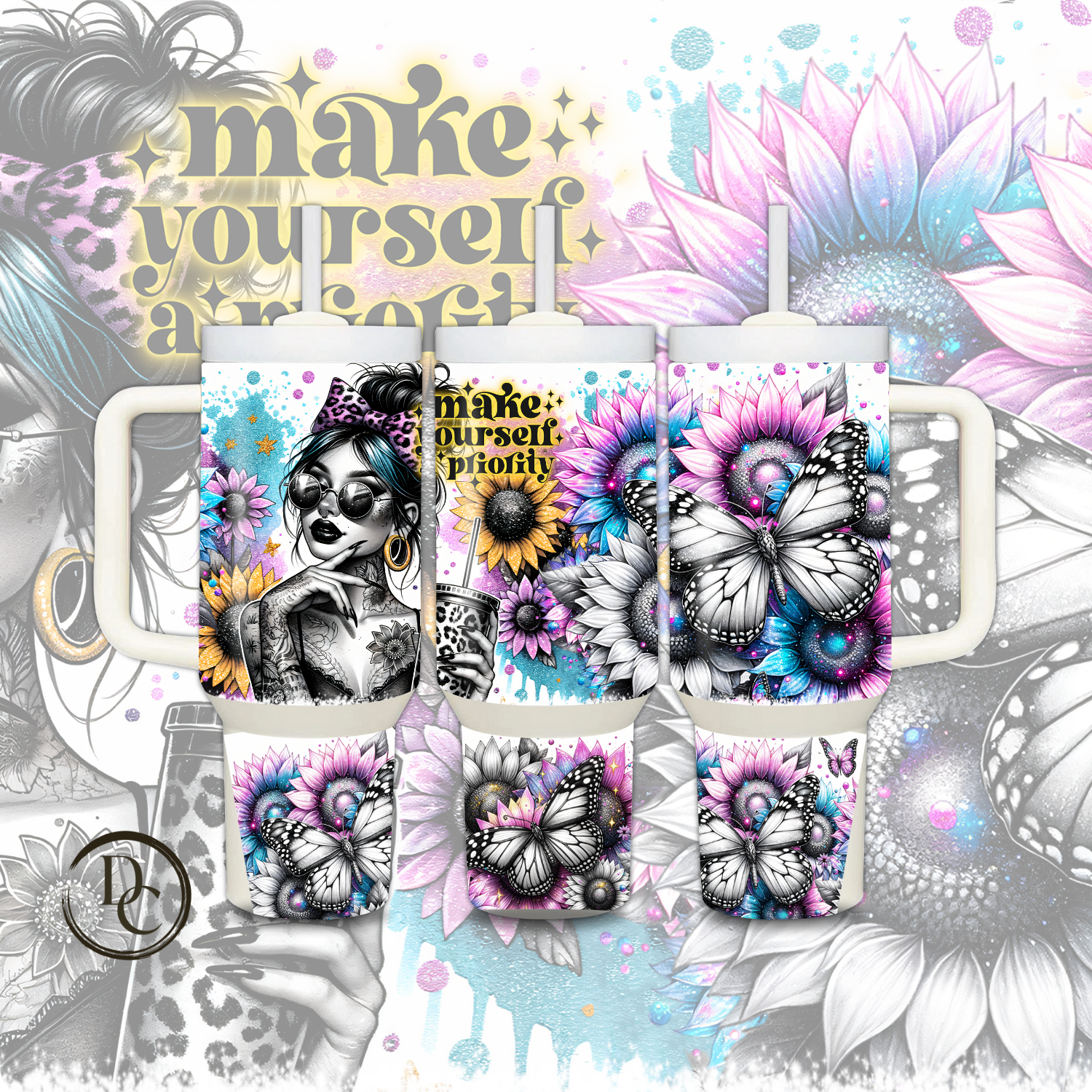 Make Yourself Priority 30 oz & 40oz Custom Sublimation Tumbler Stainless Steel Insulated 