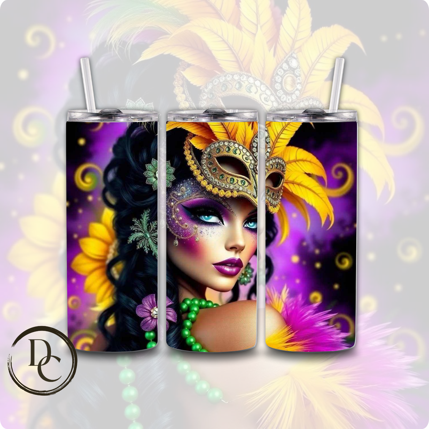 Mardi Gras 20 oz Custom Sublimation Tumbler Stainless Steel 7