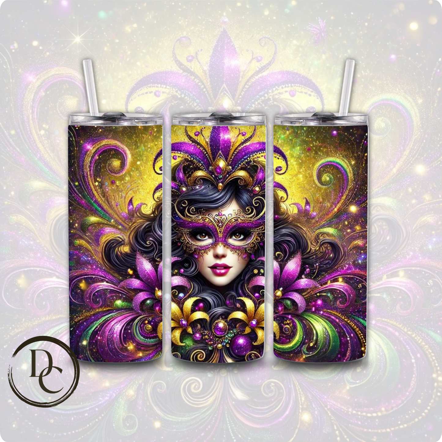 Mardi Gras 20 oz Custom Sublimation Tumbler Stainless Steel 7