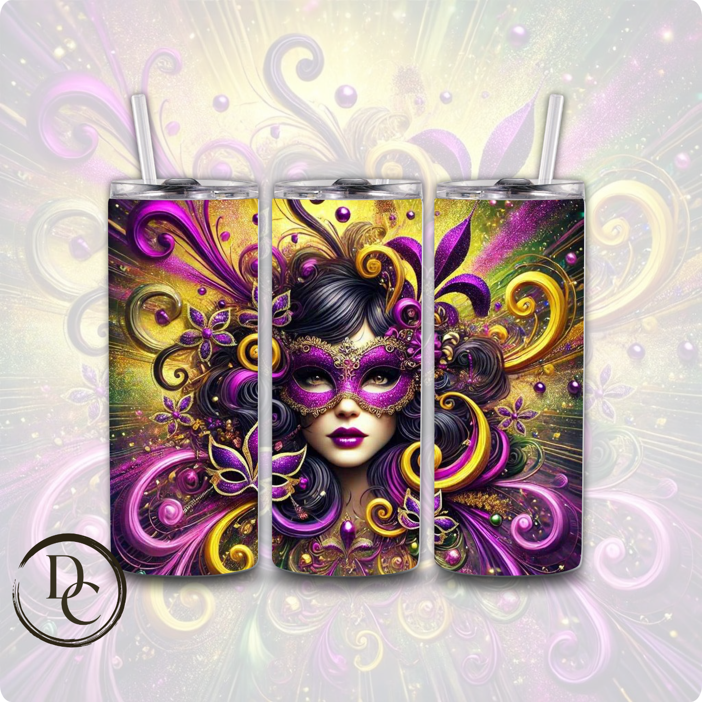 Mardi Gras 20 oz Custom Sublimation Tumbler Stainless Steel 7