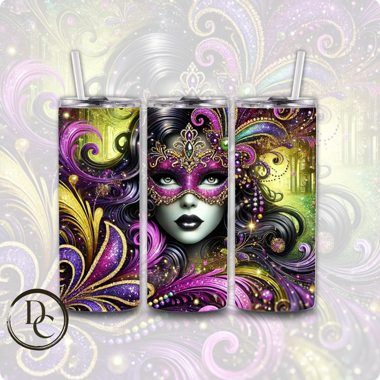 Mardi Gras 20 oz Custom Sublimation Tumbler Stainless Steel 7