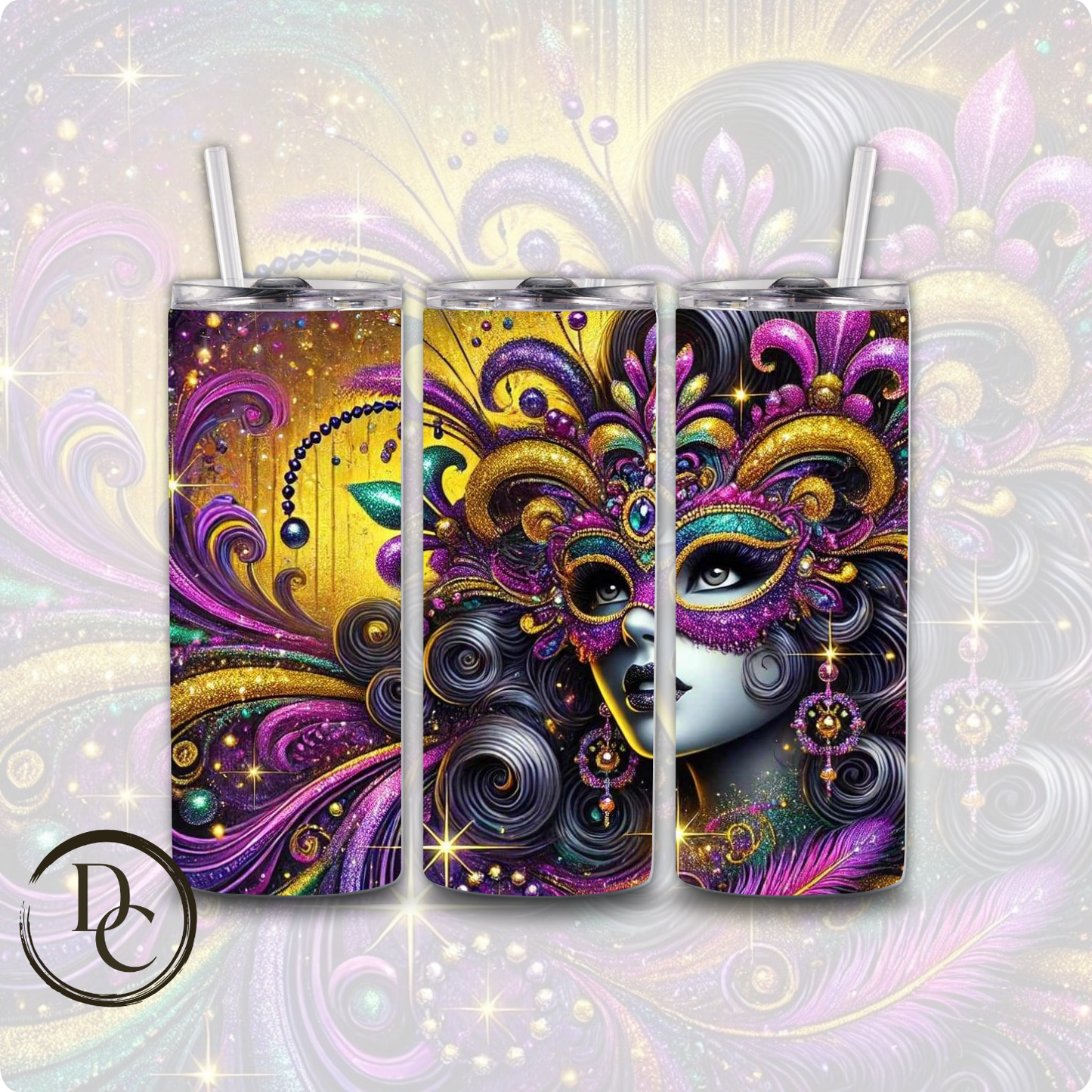 Mardi Gras 20 oz Custom Sublimation Tumbler Stainless Steel 7