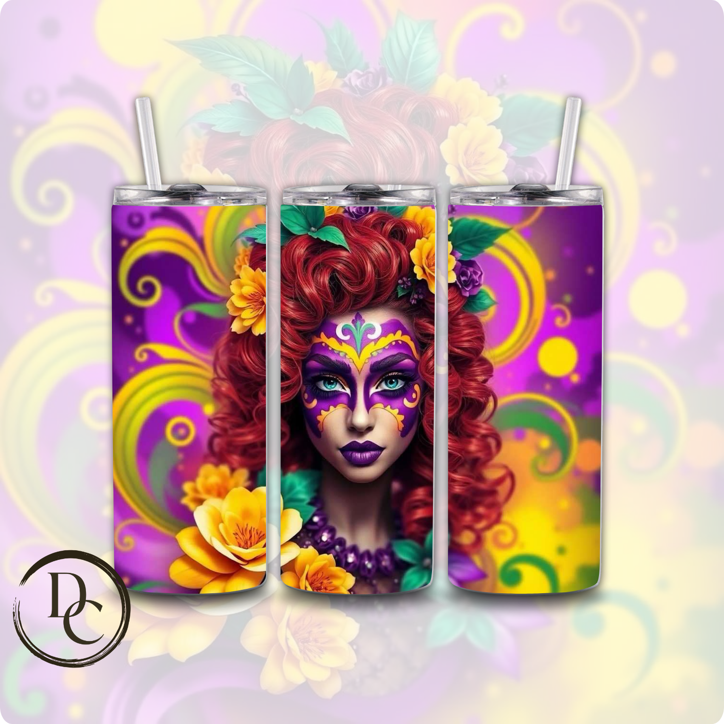 Mardi Gras 20 oz Custom Sublimation Tumbler Stainless Steel 7