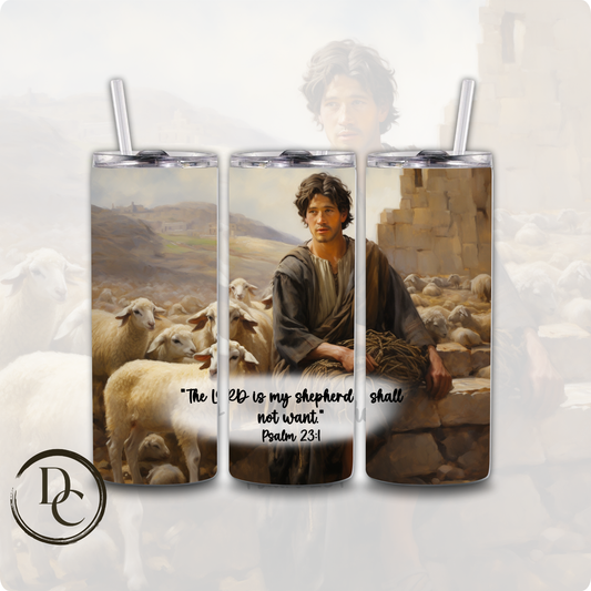 Psalm 23:1 Bible Verse Religious 20 oz Custom Sublimation Tumbler Stainless Steel Insulated 