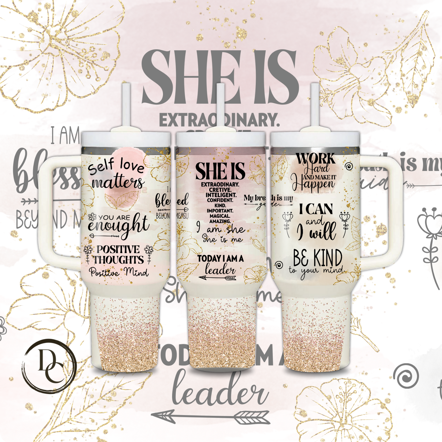 She Is Extraordinary 30 oz & 40 Oz Custom Sublimation Tumbler Stainless Steel Insulated 