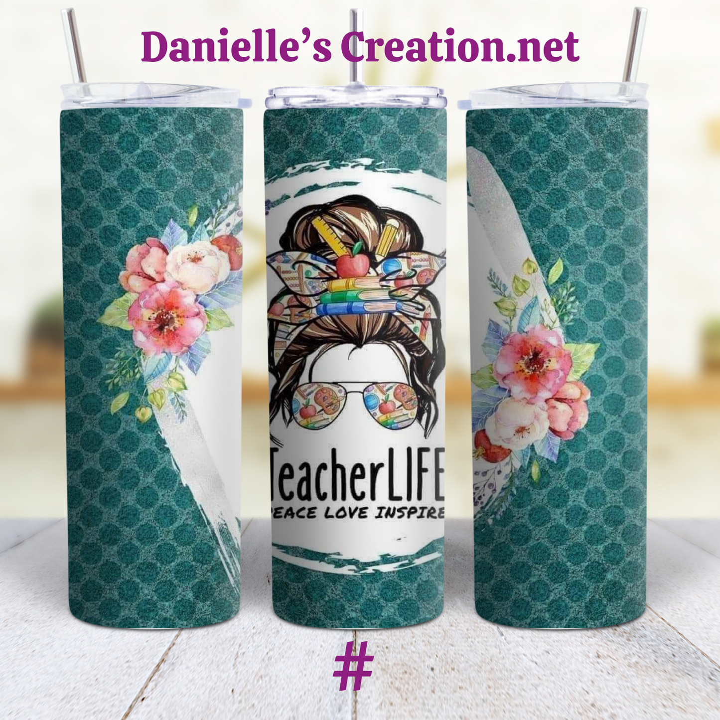 Teacher Life Teacher 20 oz Custom Sublimation Tumbler Stainless Steel 20