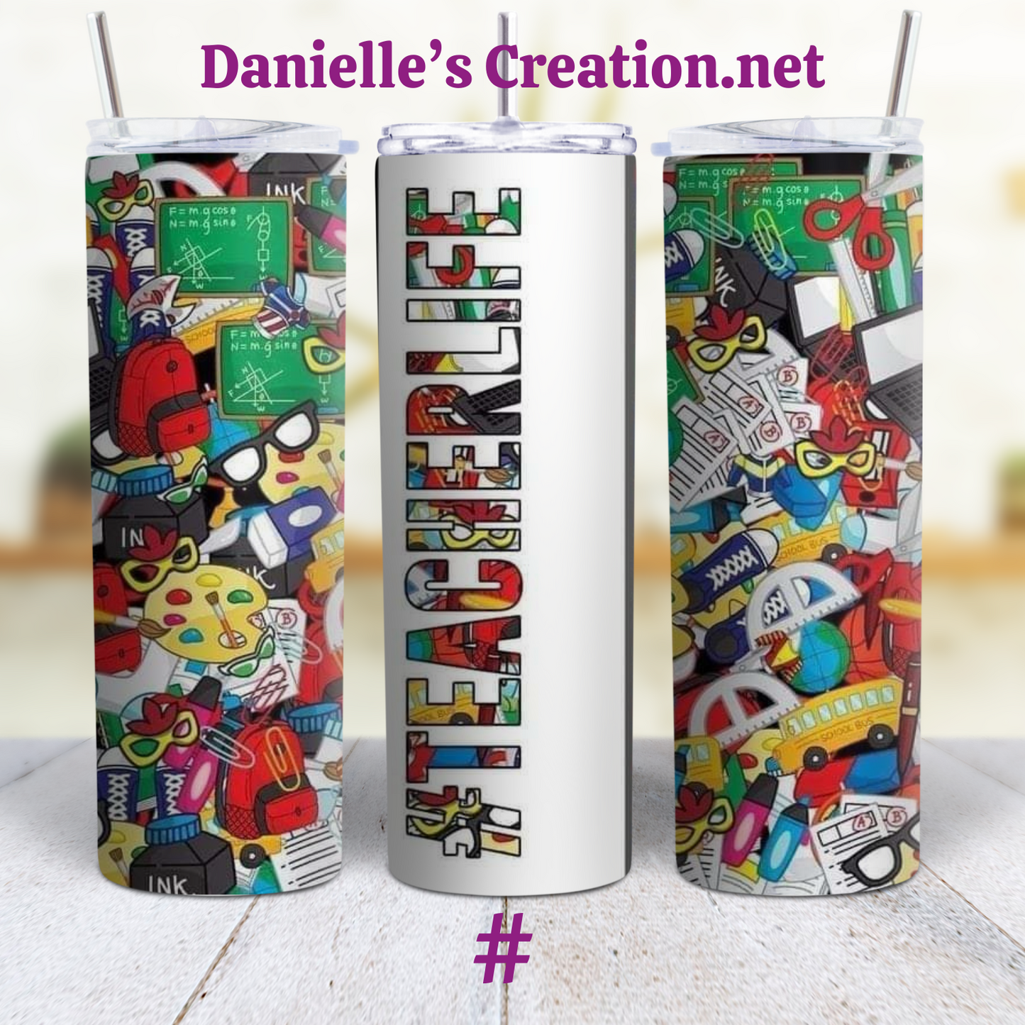 Teacher 20 oz Custom Sublimation Tumbler Stainless Steel 4